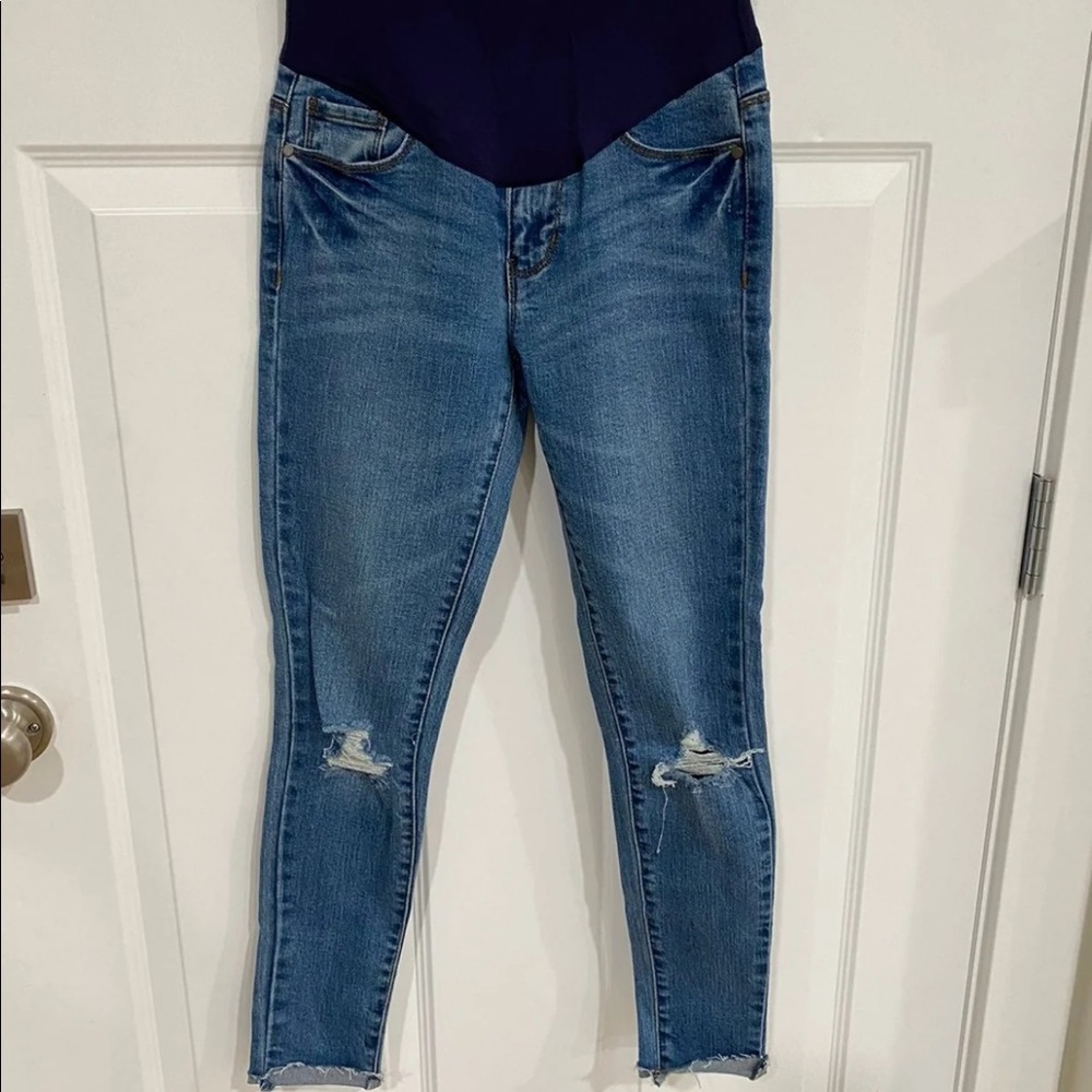 Pink blush maternity jeans